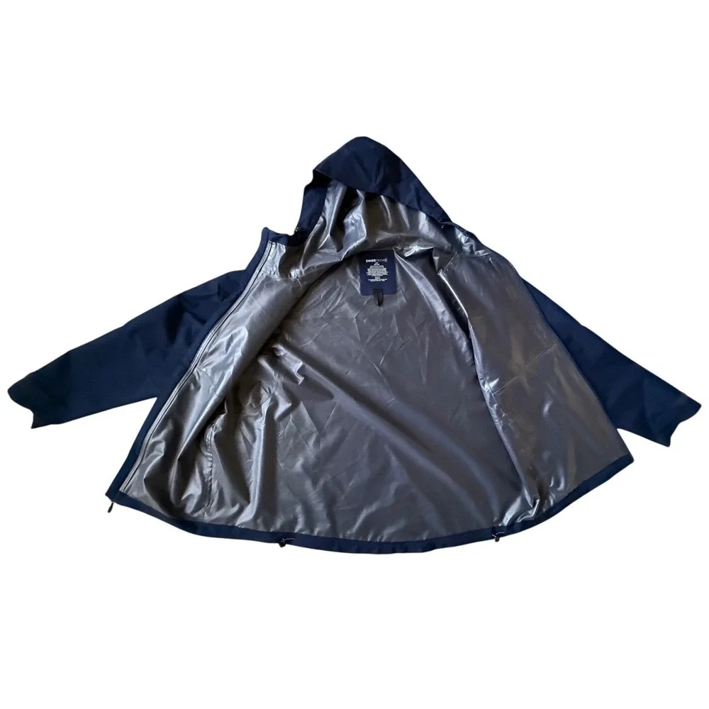 SwissTech‎ Mens Hooded Rain Jacket Blue Windbreaker Large L SW11100012860